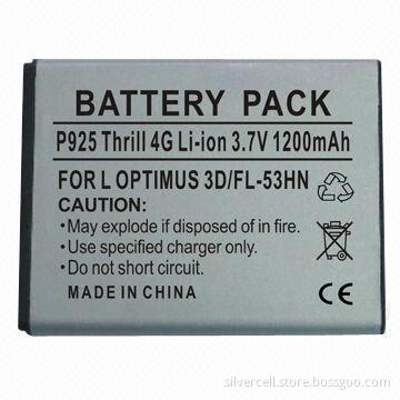 Mobile Phone Battery Packs for LG P925, with 1,200mAh Capacity